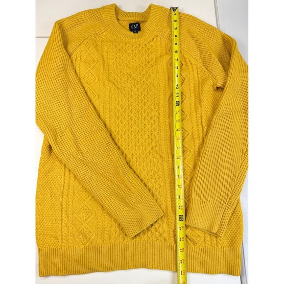 GAP Yellow Cable Knit Sweater Womenswear Pullover Long Sleeve‎ Casual Wear M - Picture 4 of 8
